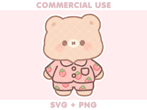 Download Cute Bear Wearing Strawberry Pyjamas - Cute bear Collection