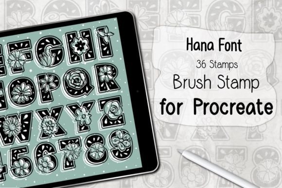 Download Hana Font‪ ‪Procreate Brush Stamp‬‬ - Font Collection