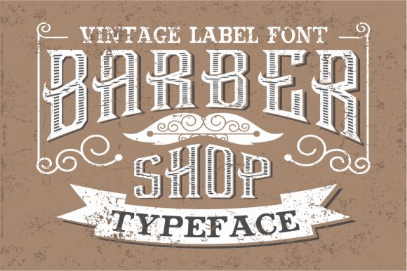 Download Vintage Barber Shop - Handcrafted Font - Font Collection