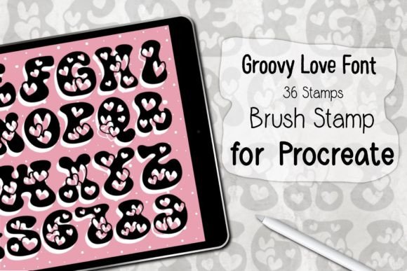 Download Groovy Love Font ‪Procreate Brush Stamp‬ - Font Collection