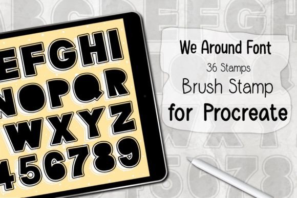 Download We Around Font ‪Procreate Brush Stamp‬ - Font Collection