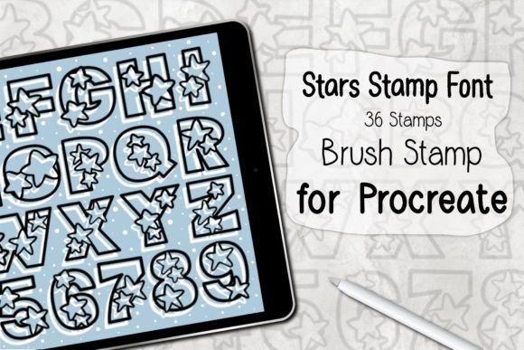 Download Stars Stamp Font ‪Procreate Brush Stamp‬ - Font Collection
