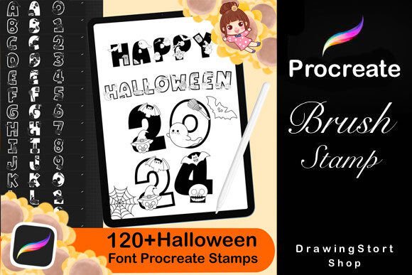 Download 120+ Halloween Font Procreate Stamps - Font Collection