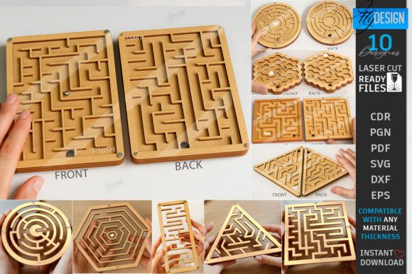 Download Pocket Wooden Maze Game Laser Cut Bundle - Game Collection