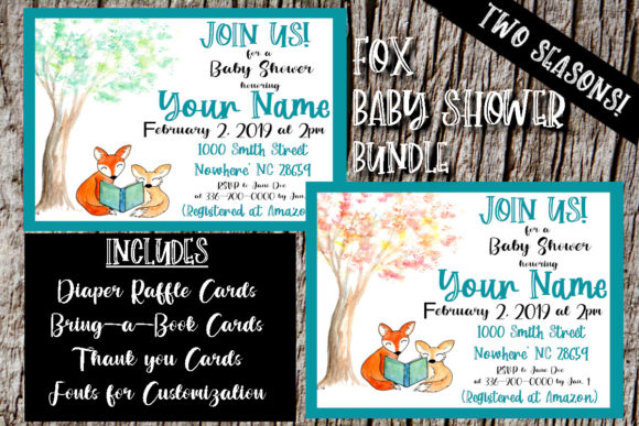 Download Fox Baby Shower Bundle with Fonts - Font Collection