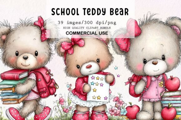 Download Back to School Teddy Bear Clipart - Back to school Collection