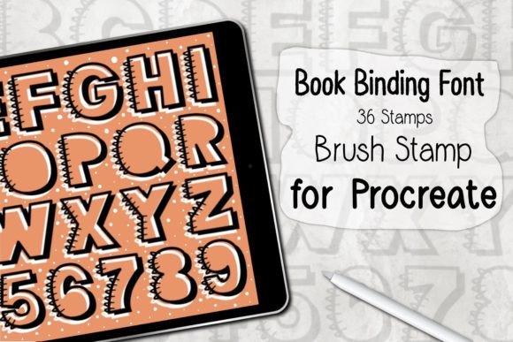 Download Book Binding Font ‪Procreate Stamp - Font Collection