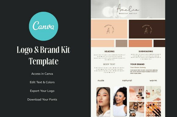 Download Canva Font Logo &amp; Brand Board Template - Font Collection