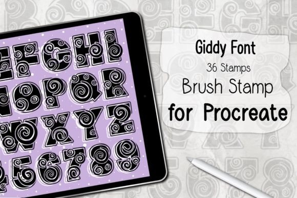 Download Giddy Font ‪Procreate Brush Stamp‬ - Font Collection