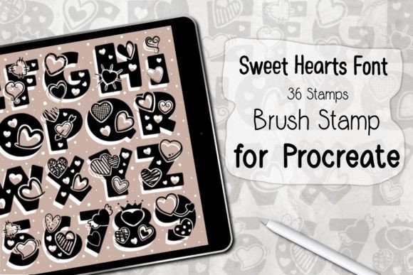 Download Sweet Hearts Font ‪Procreate Stamp - Font Collection